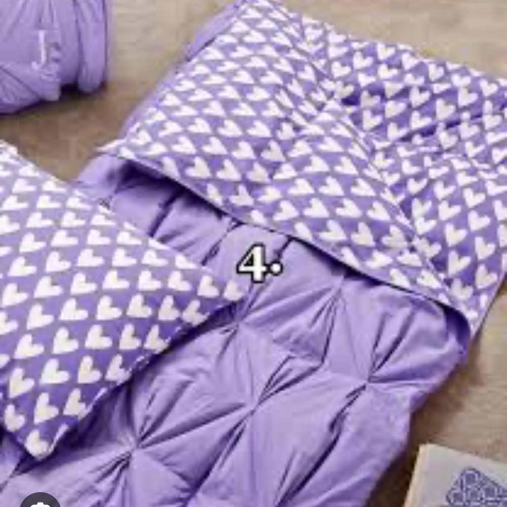Pottery Barn Teen Purple Heart Bedding Set